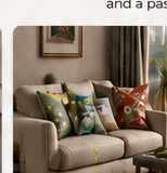 Printed cushions and home décor